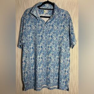 Tailorbyrd Blue and White Diamond Pattern Shirt